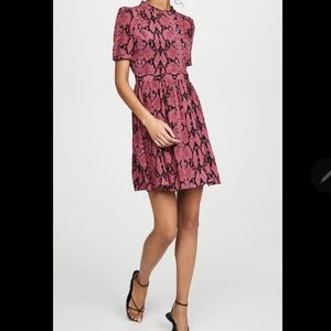 BA&SH Cascade snake-print crepe de chine mini dress